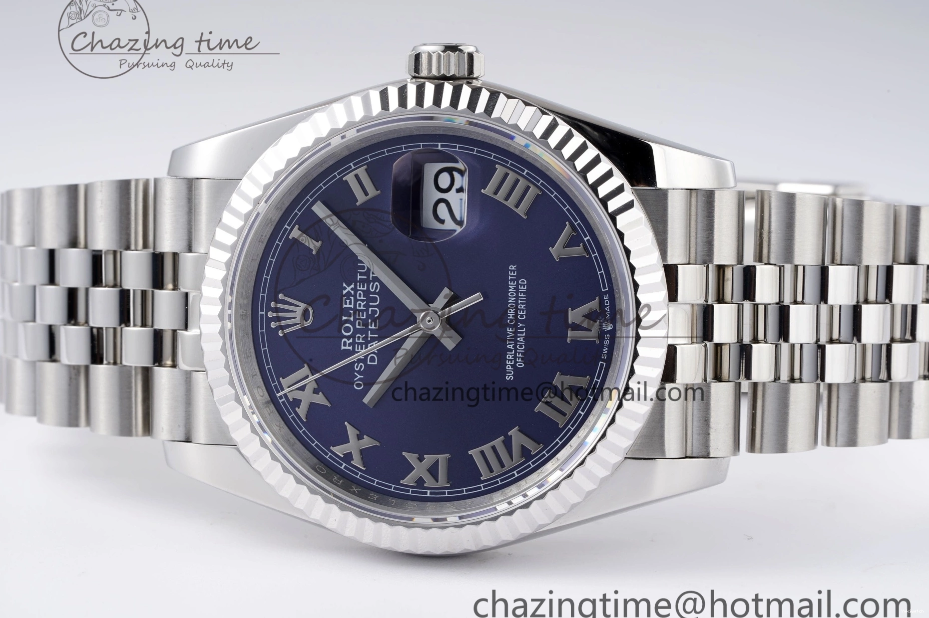 Steel Dial JDF on 904L DateJust 36 Markers V2 SS Bracelet Blue Jubilee 126234 Roman 1230